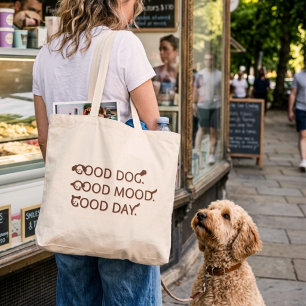 Bolsa Tote Amante de Cachorro Citação Cachorro Bom