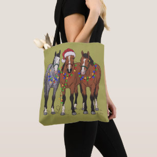 Bolsa Tote Amante de Cavalos Natal Fazenda Amante de Animais