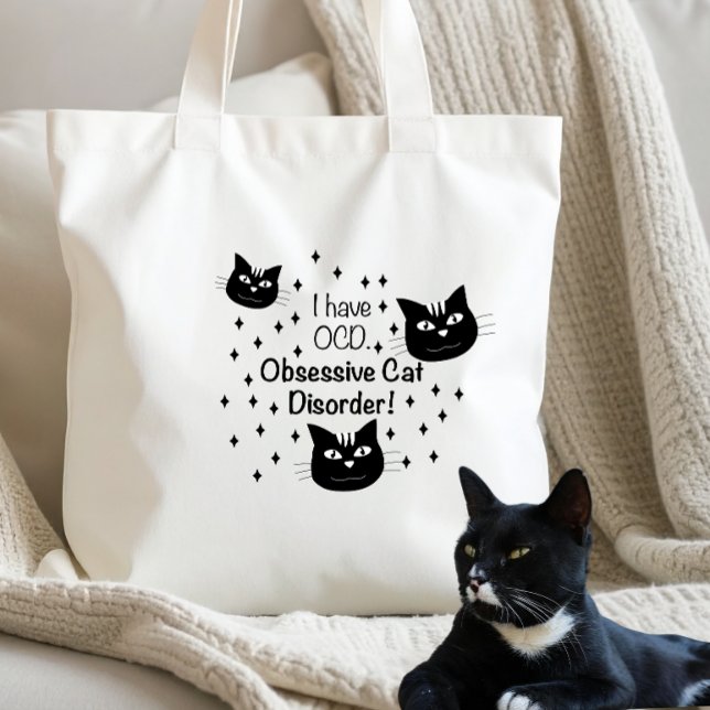 Bolsa Tote Amante de Gato Engraçado, Distúrbio Obsessivo de G (Criador carregado)