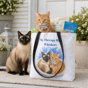 Bolsa Tote Amante de Gato Siamês e Gengibre 