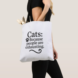 Bolsa Tote Amante de Gatos Introvertido Divertido