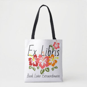 Bolsa Tote Amante de livro colorido do hibiscus