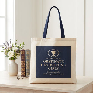 Bolsa Tote Amante de Livros Citação Literária Divertida Azul