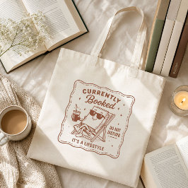 Bolsa Tote Amante de Livros Divertido Fofo Atualmente Reserva