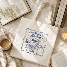 Bolsa Tote Amante de Livros Divertido Fofo Atualmente Reserva