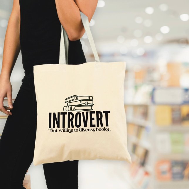 Bolsa Tote Amante de Livros Introvertido (Criador carregado)