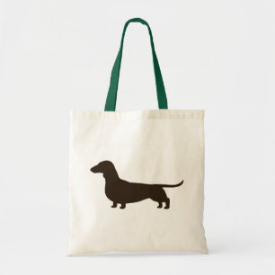 Bolsa Tote Amante do Dachshund da silhueta do cão do Wiene