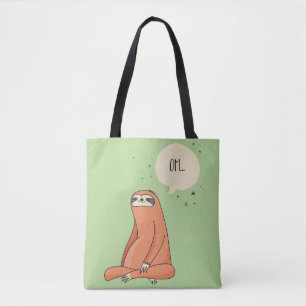 Bolsa Tote Amante engraçado da preguiça da ioga da preguiç