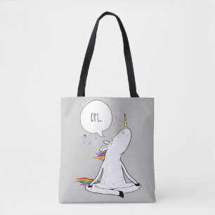 Bolsa Tote Amante engraçado do unicórnio da ioga do unicór