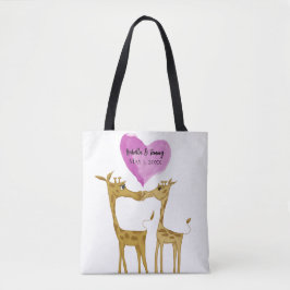 Bolsa Tote Amantes Adoráveis da Girafa