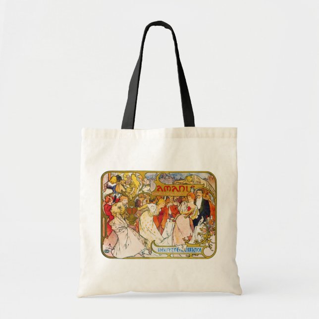 Bolsa Tote Amantes, Alphonse Mucha (Frente)