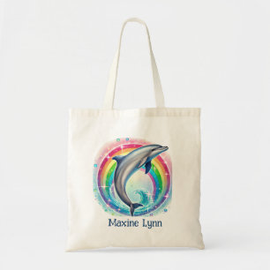 Bolsa Tote Amantes bonitos de golfinhos adicionam nome