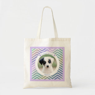Bolsa Tote amantes de animais de estimação foto listras moder