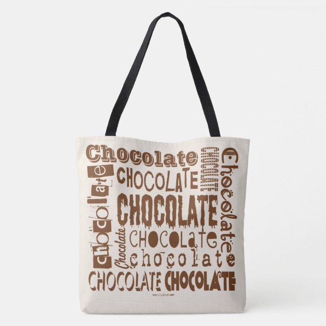 Bolsa Tote Amantes de Chocolate Fontes Jumble Cross Body Bols (Verso)