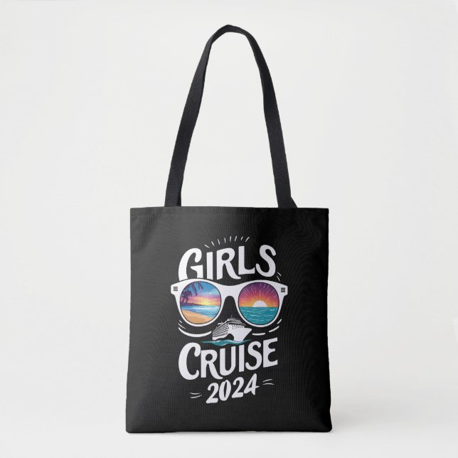 Bolsa Tote Amantes de Férias Girls Cruise Trip 2024 (Frente)