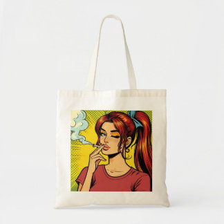 Bolsa Tote Amantes de fumar | Arte pop | Garota fumante | Cig