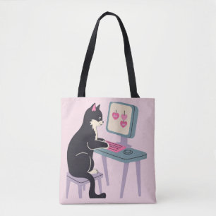 Bolsa Tote Amantes de gatos gato Tuxedo