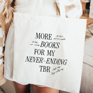 Bolsa Tote Amantes de Livros TBR Tipografia Retro Script