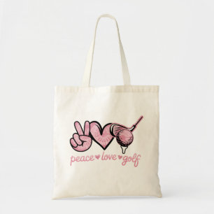 Bolsa Tote Amantes do Golfe Divertido Paz Amor