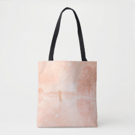 Bolsa Tote Amantes em um lago congelado