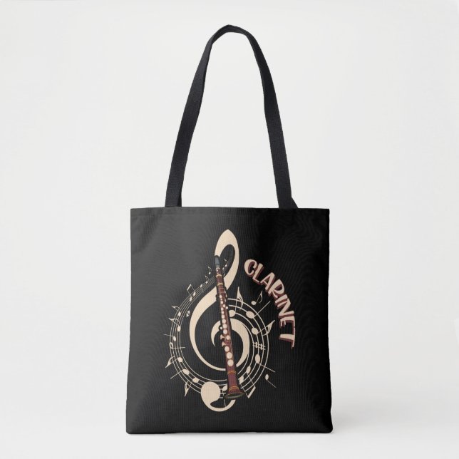 Bolsa Tote Amantes Musicais Clarinet (Frente)