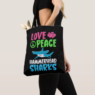 Bolsa Tote Amar Paz Tubarões-Hammerhead Tubarão-Mar-Fão