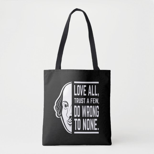 Bolsa Tote Amar Todos Confiem Alguns Shakespeare Citando Thes (Frente)