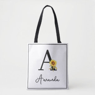 Bolsa Tote Amarelo Amarelo Nome Monograma Personalizado Giras
