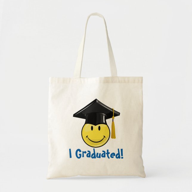 Bolsa Tote Amarelo clássico com um boné de formatura (Frente)