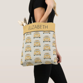 Bolsa Tote Amarelo Clássico Vintage Bugue Bug Carro Personali