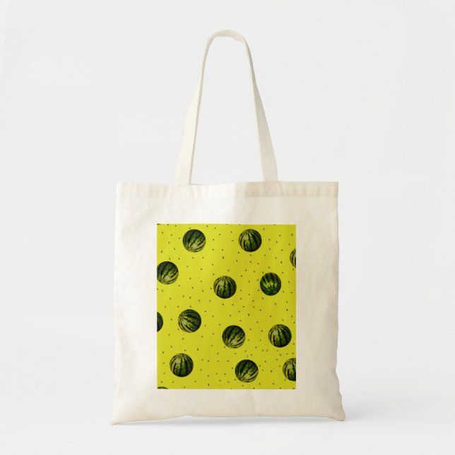 Bolsa Tote amarelo de melancia com sementes (Frente)