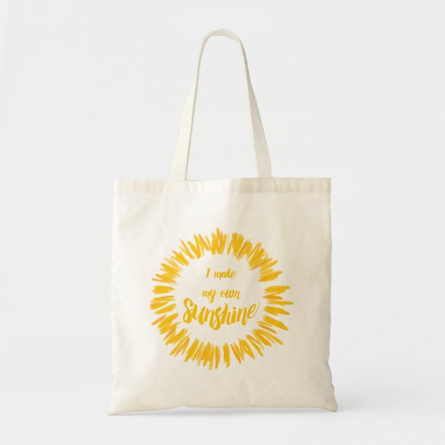 Bolsa Tote Amarelo eu faço meu próprio gráfico da luz do sol (Frente)