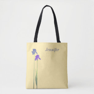 Bolsa Tote Amarelo Manteiga com Íris Roxo e Azul