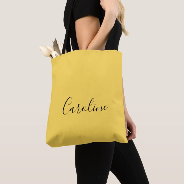 Bolsa Tote Amarelo moderno minimalista (Close Up)