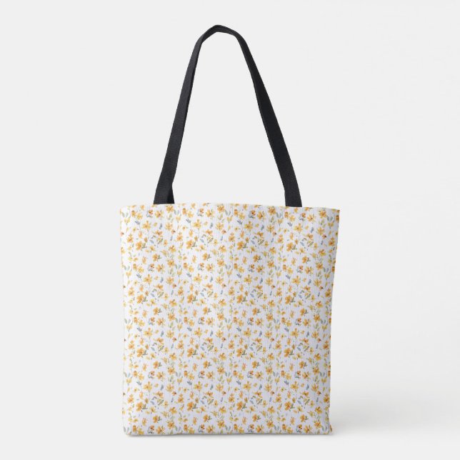 Bolsa Tote Amarelo transparente aquarela (Verso)