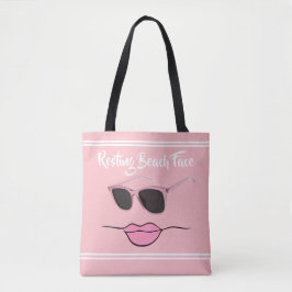 Bolsa Tote Amarrando Praia Face Rosa e Branco