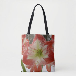 Bolsa Tote Amaryllis no Feriado Vermelho de Neve Floral de in
