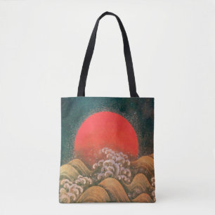 Bolsa Tote AMATERASU, SUN GODDESE, vermelho preto