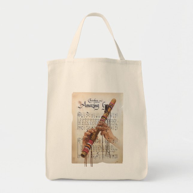 Bolsa Tote Amazing Grace in the Cherokee Language (Frente)