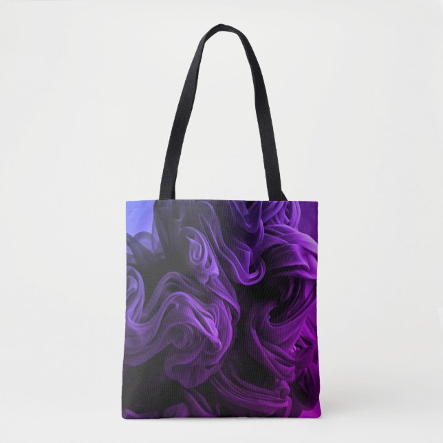Bolsa Tote Amazing Purple + Dark Blue Swirls on This Reusable (Frente)