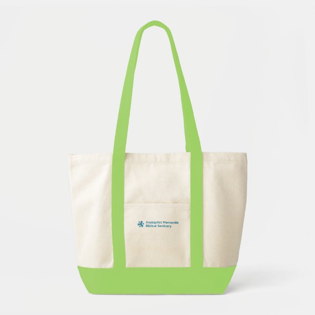 Bolsa tote AMBS com acabamento verde (Frente)