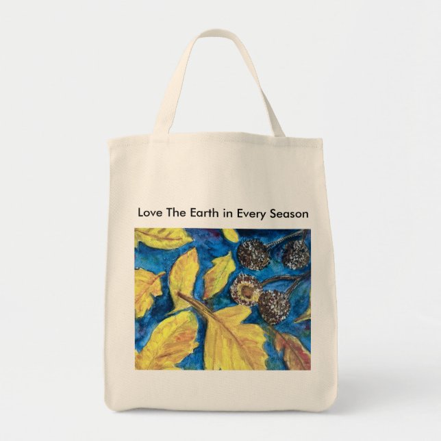 Bolsa Tote Ame a Terra, sacola de compras de tecido (Frente)