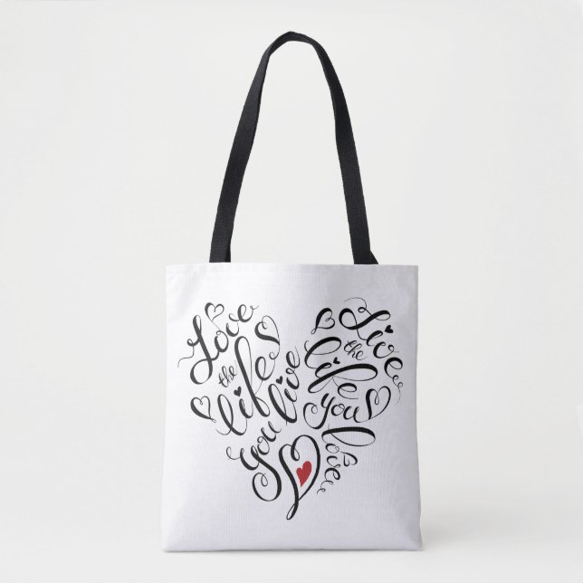 Bolsa Tote Ame a vida onde você vive (Frente)