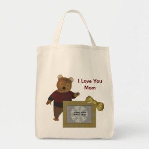 Bolsa Tote Ame-o sacola bonito personalizada mamã do urso da 