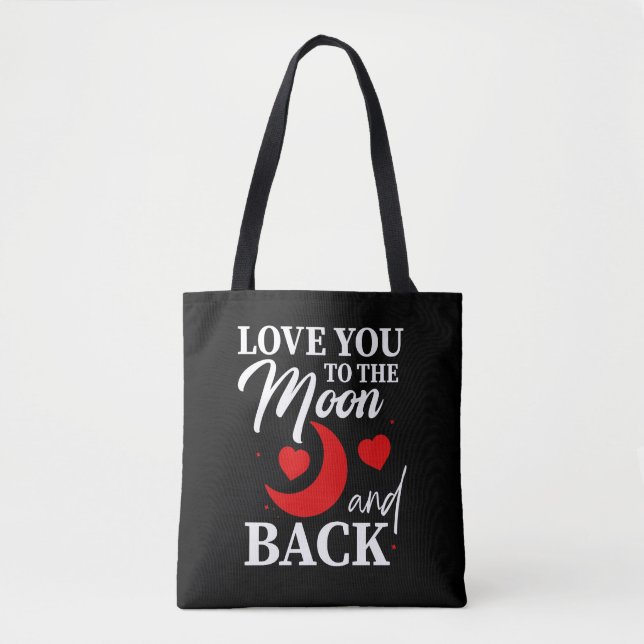 Bolsa Tote Ame-te à Lua e Volta - Casal Romântico (Frente)