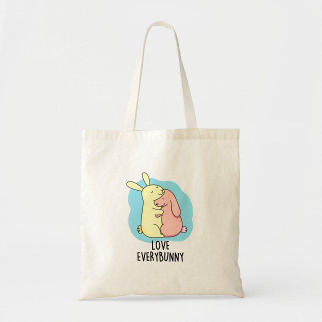 Bolsa Tote Ame Todos Os Coelhos Engraçados (Frente)