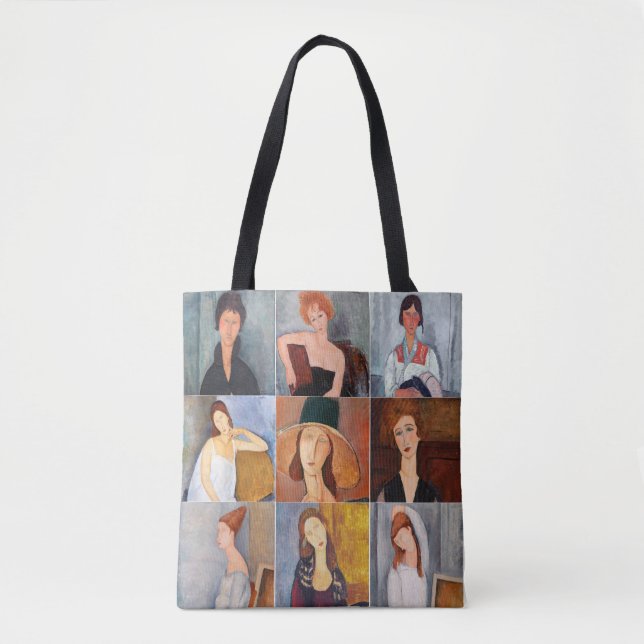 Bolsa Tote Amedeo Modigliani - Colagem de Obras-Domésticas (Frente)