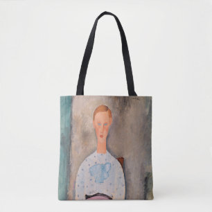 Bolsa Tote Amedeo Modigliani - Garota com uma blusa Polka-Dot