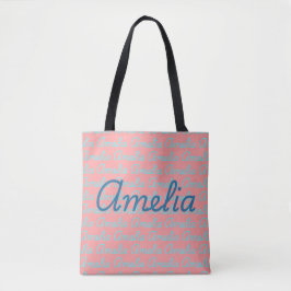 Bolsa Tote Amelia Signature Name Pattern Design