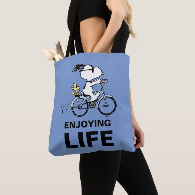 Bolsa Tote Amendoins | Bicicleta Snoopy & Woodstock (Close Up)